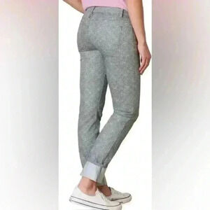 Prana Kara Jean Fitted Cuffed Ankle Pants Silver Spain size 4